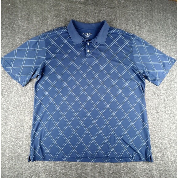 David Taylor Other - David Taylor Collection Polo Shirt Men’s Size XL Blue Short Sleeve Diamond Check